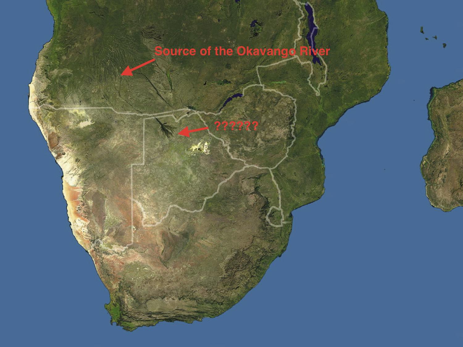 Satellite image of the Okavango by (LandSat 1979) okavango delta