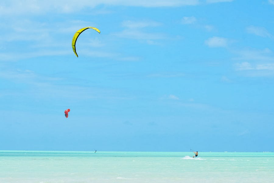 Zanzibar white sand kitesurfing tanzania